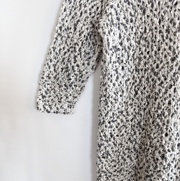 J. Jill Loose Knit Sweater Large White Gray 100% Cotton Beachy Neutral - Picture 9 of 15